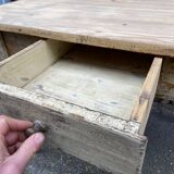 Shabby chic fir farm table painted natural wood 1900