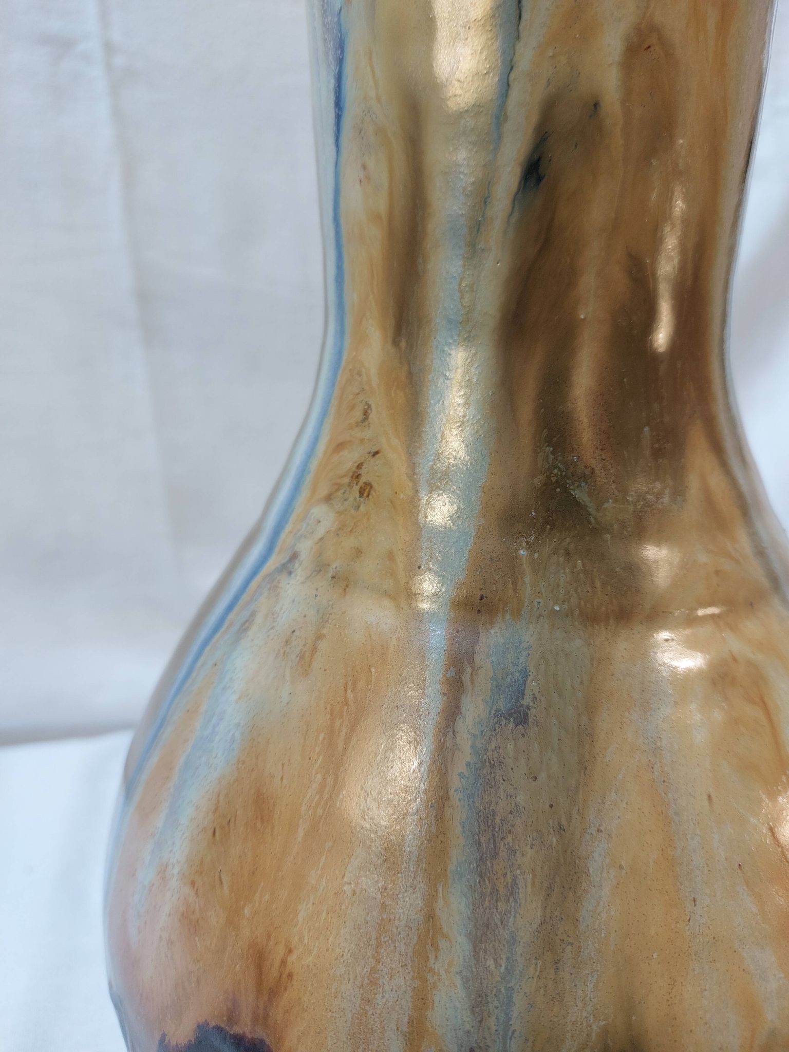 Grand vase en grès flammé de Boufflioux signé GUÉRIN - Années 30