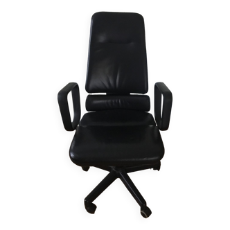 Black leather desk seat