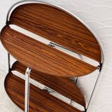 Oval folding serving trolley