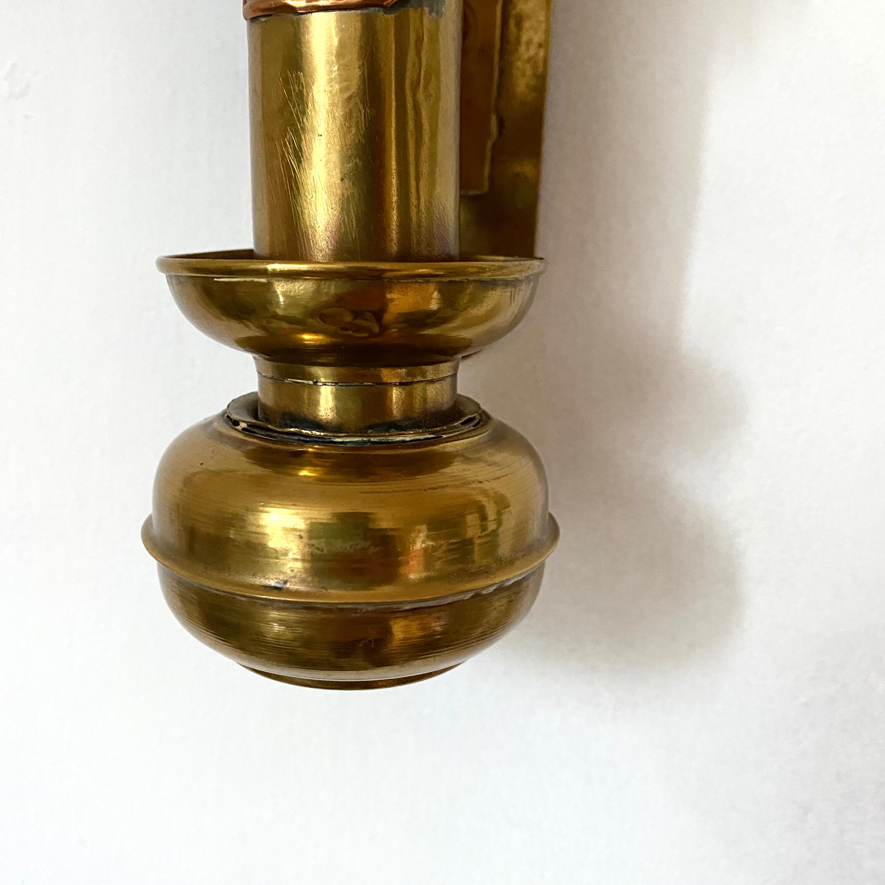 Antique brass train wall lamp