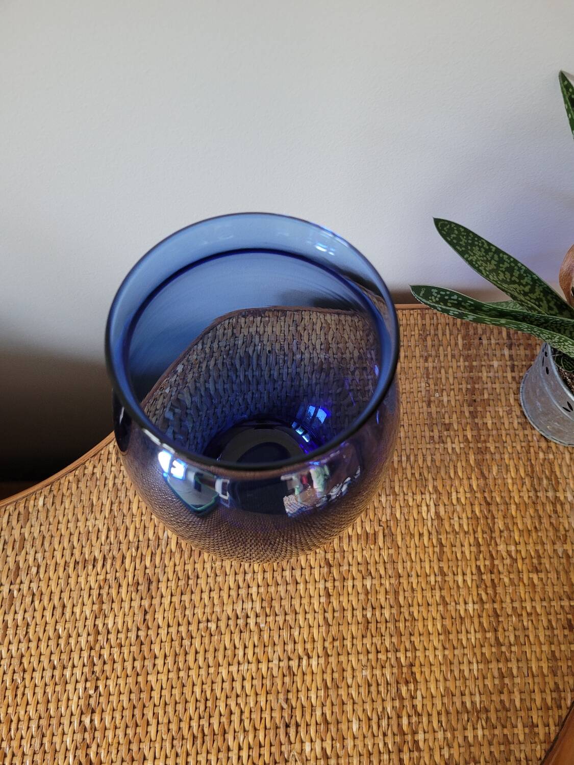 Large cobalt blue glass vase