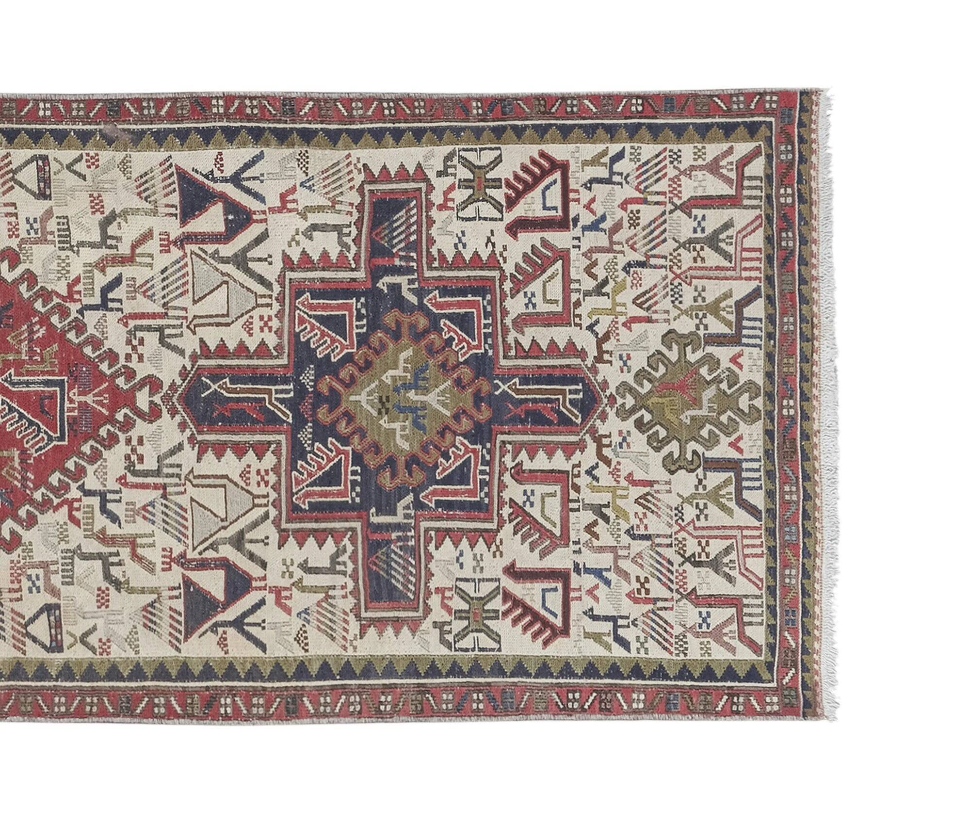 Vintage Turkish hallway rug 72x194 cm
