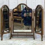 Psyche triptych, English, early 20th century, in mahogany