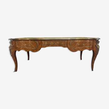 Louis XV style flat desk in marquetry
