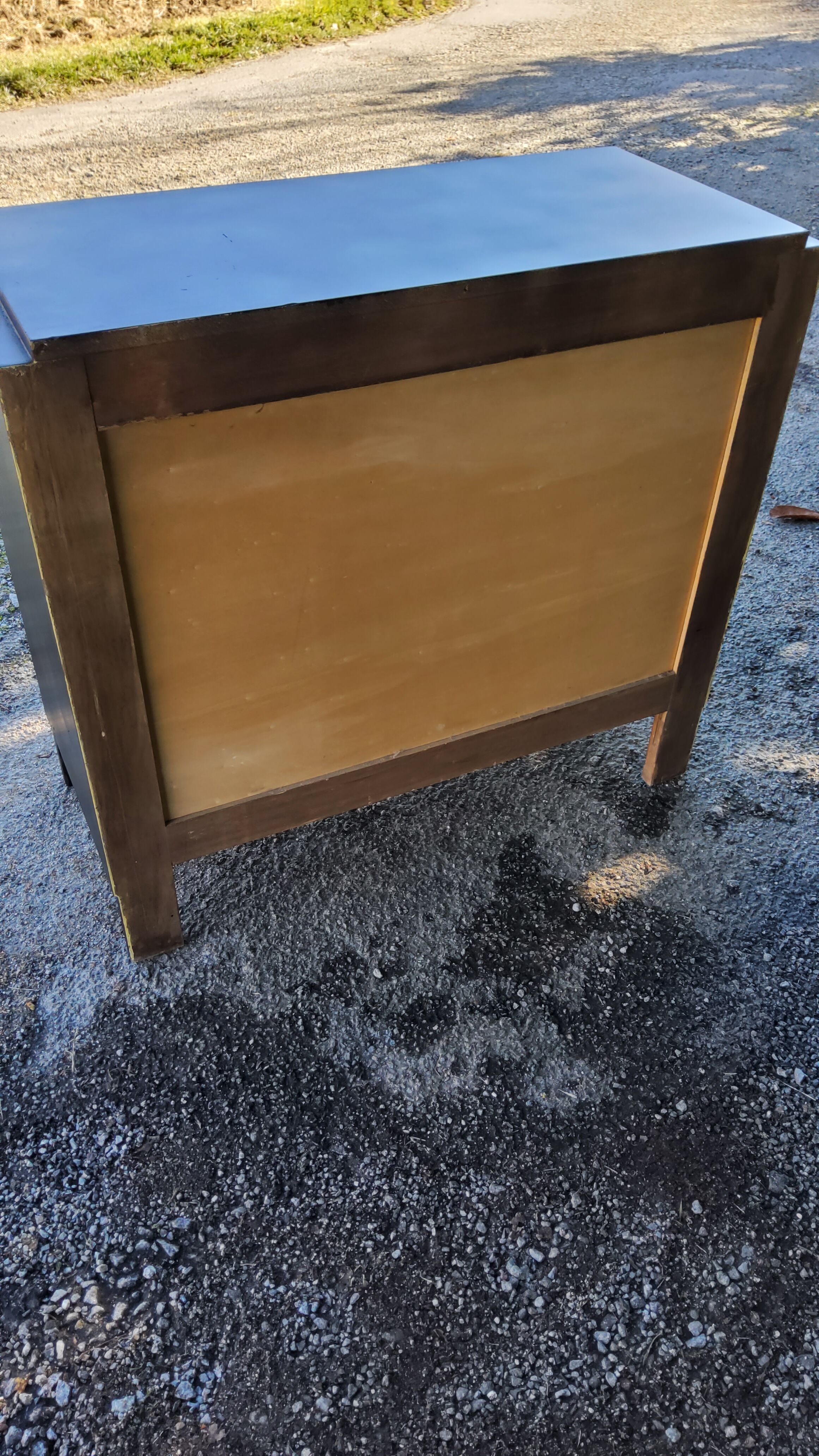 Chest of drawers of the 40s lacquered black 3 drawers
