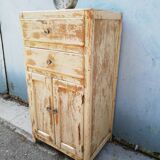 Small white wood storage unit