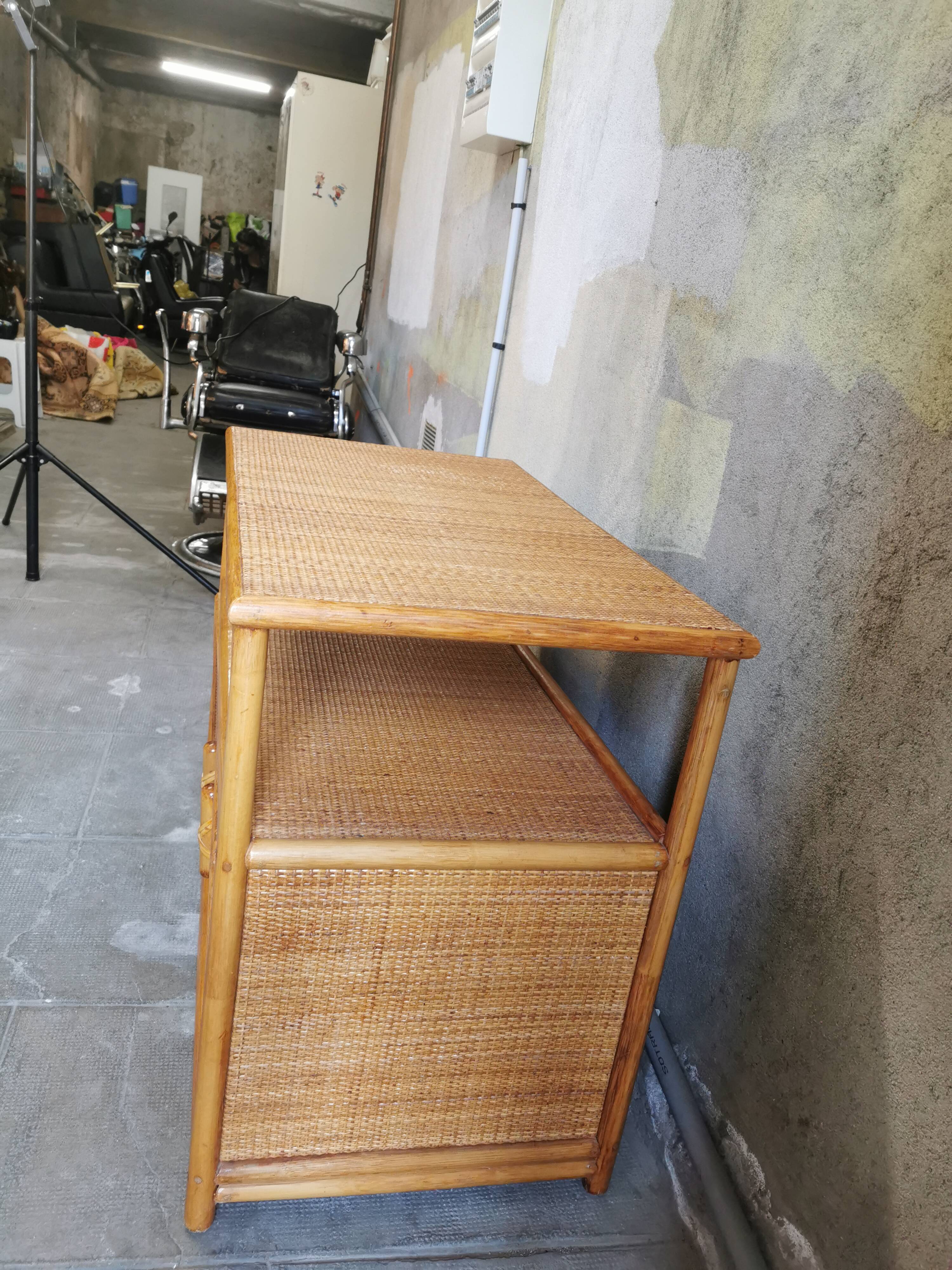 Vintage rattan console 70/80