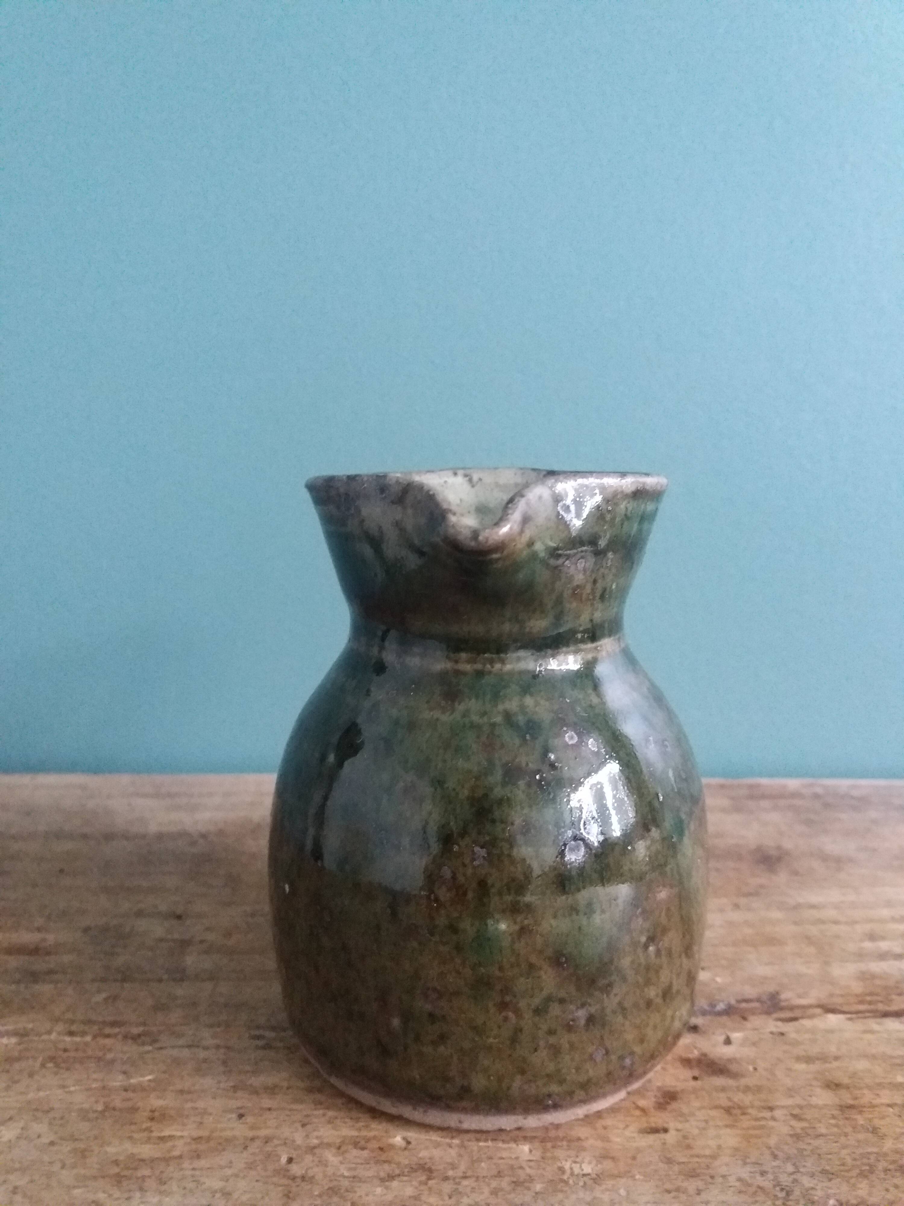 Milk jug pitcher signed Grès Migeon La Borne 60s to 70s