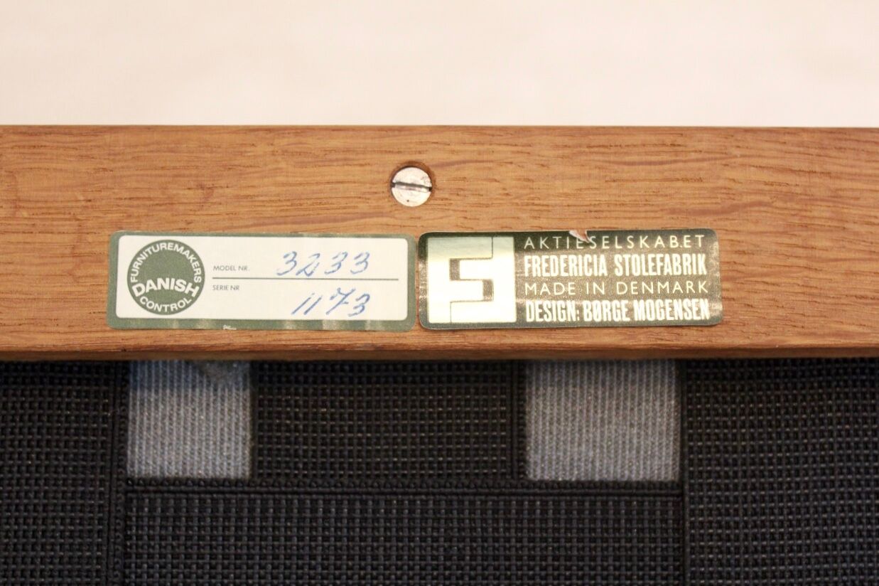 Fauteuil modèle 3233 par Børge Mogensen pour Stolefabric de Fredericia, Danemark 1960