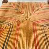 Vintage Art Deco wood and straw corner chair, 1930s