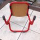 Children's wooden and red metal chair 1970