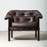 Fauteuil en cuir, Suède, années 1970