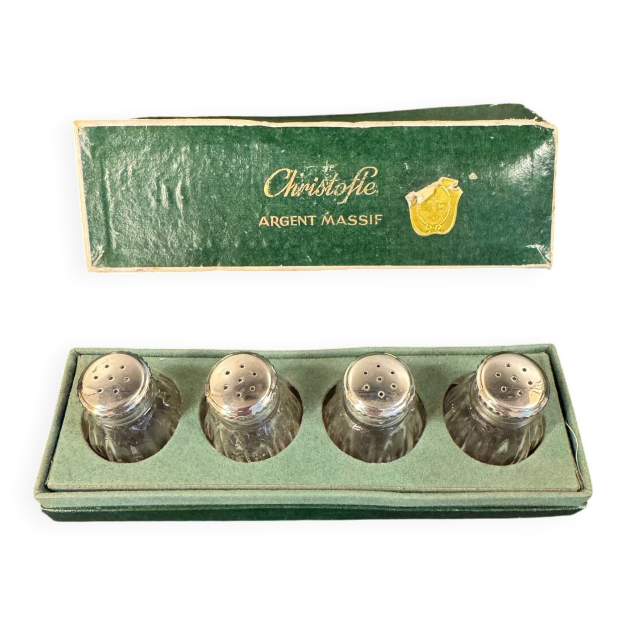 Christofle – 4 salt shakers – Solid silver