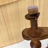 Selette vintage 3 niveaux en bobines de fils en bois années 20-30