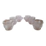 Set of 6 glass swan cups