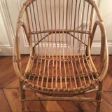 Paire de fauteuils en rotin