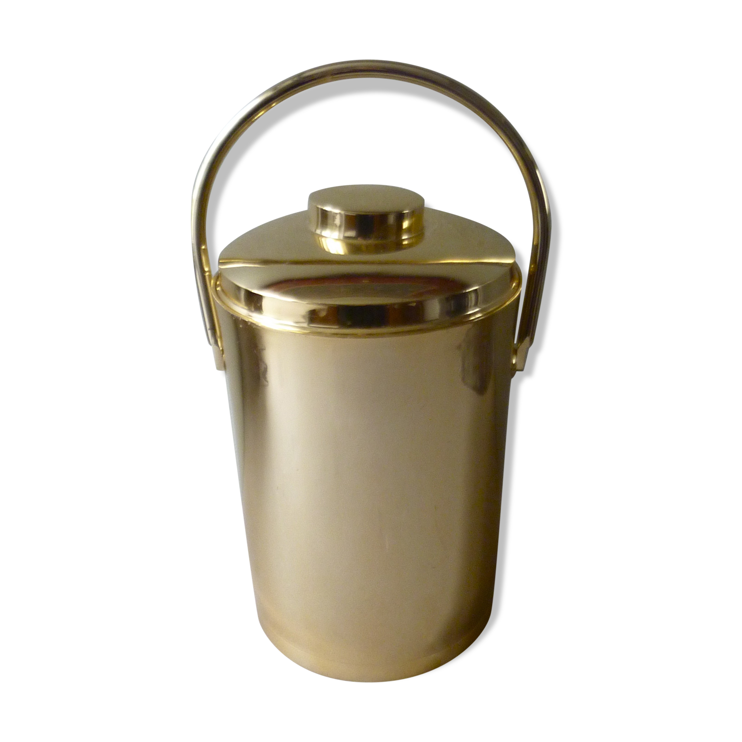 Inalta Luxe France golden aluminum bucket from the 70s