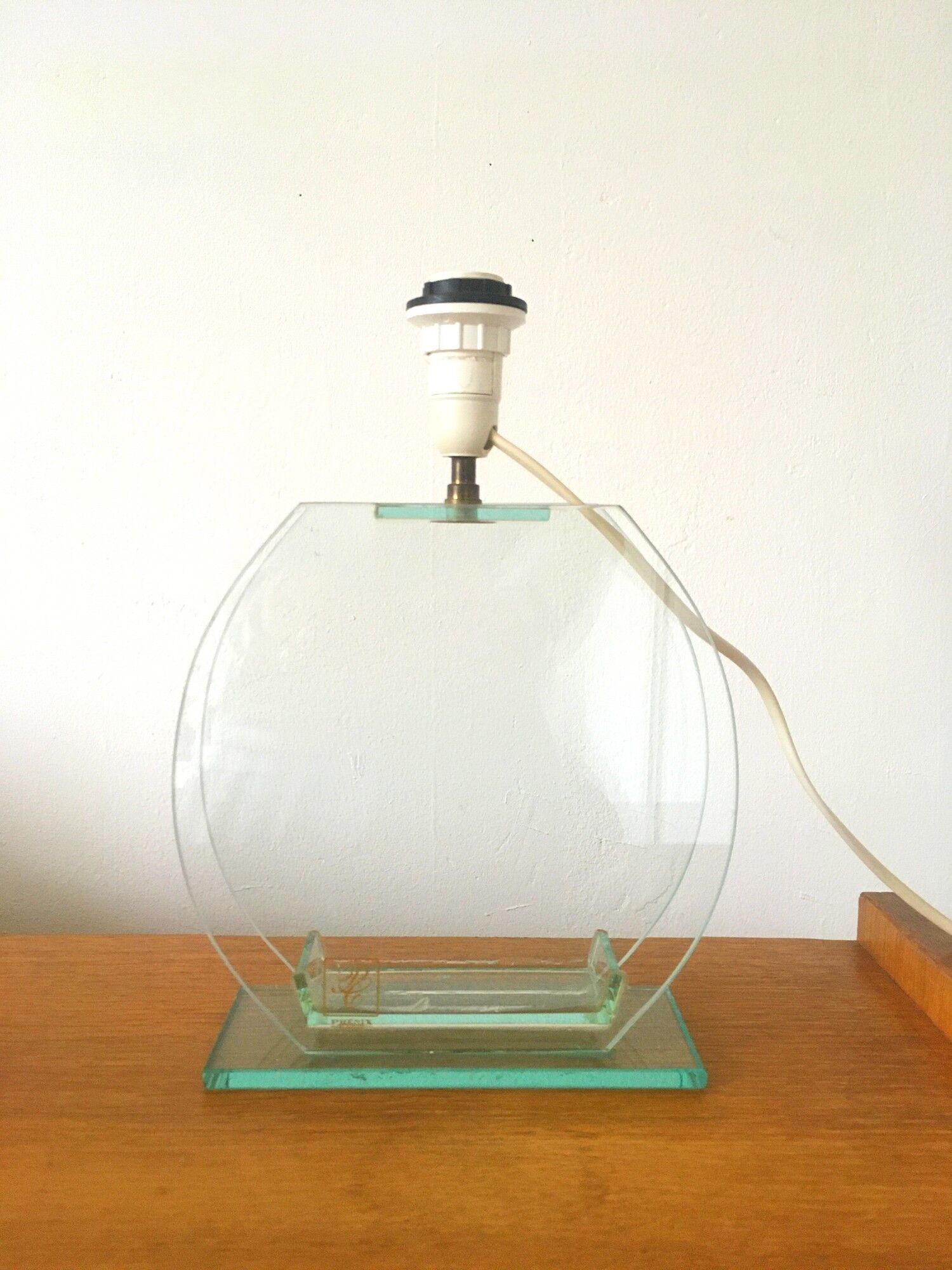 Lampe vintage en verre Phénix Créations années 90