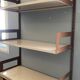Modular metal wall shelf in brown and beige vintage 70s design.