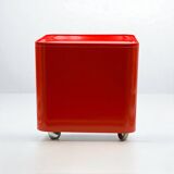 Table rouge Space Age design par Marcello Siard pour Longato, années 70