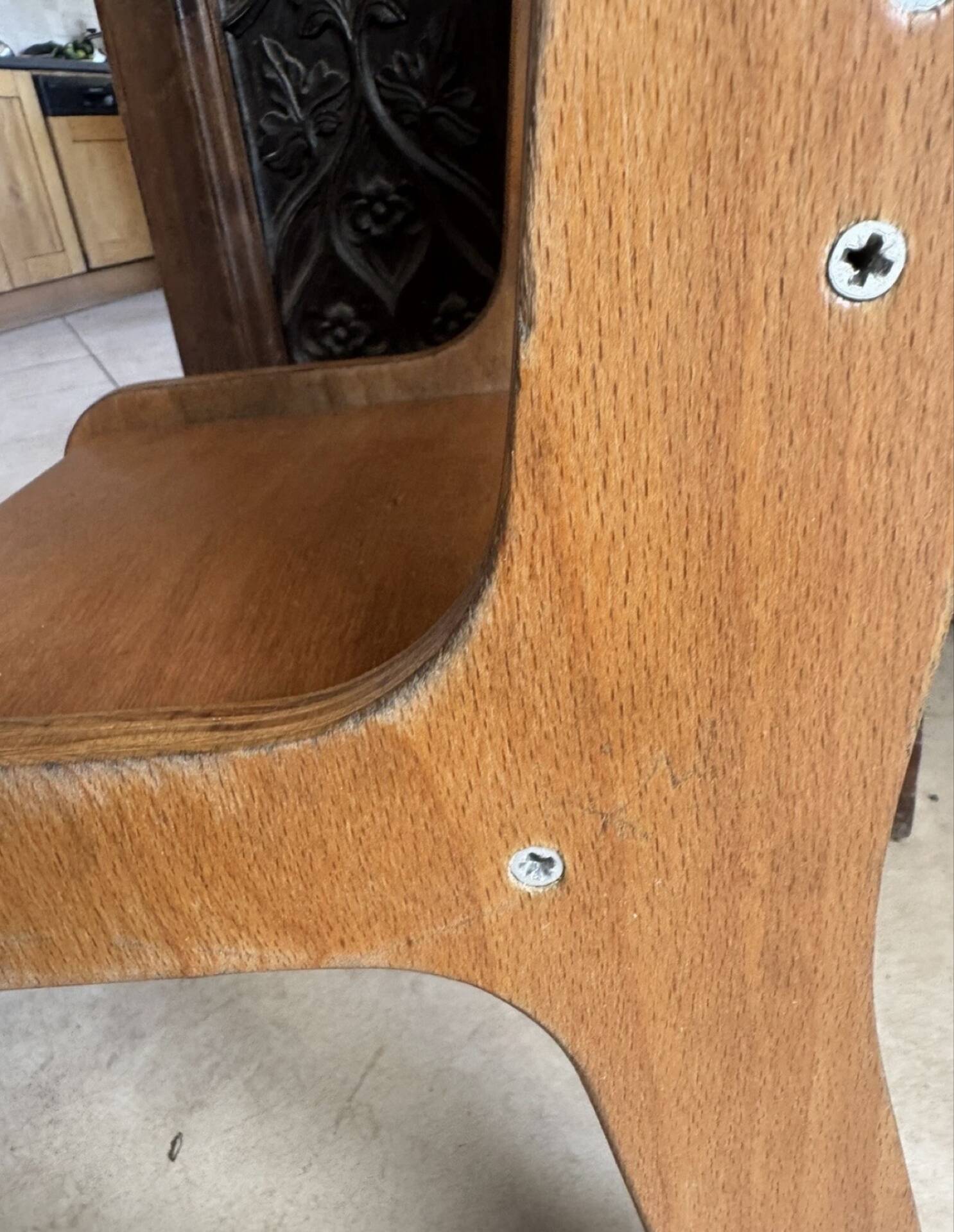 Vintage wooden children's sled chair – 60s/70s design furniture
