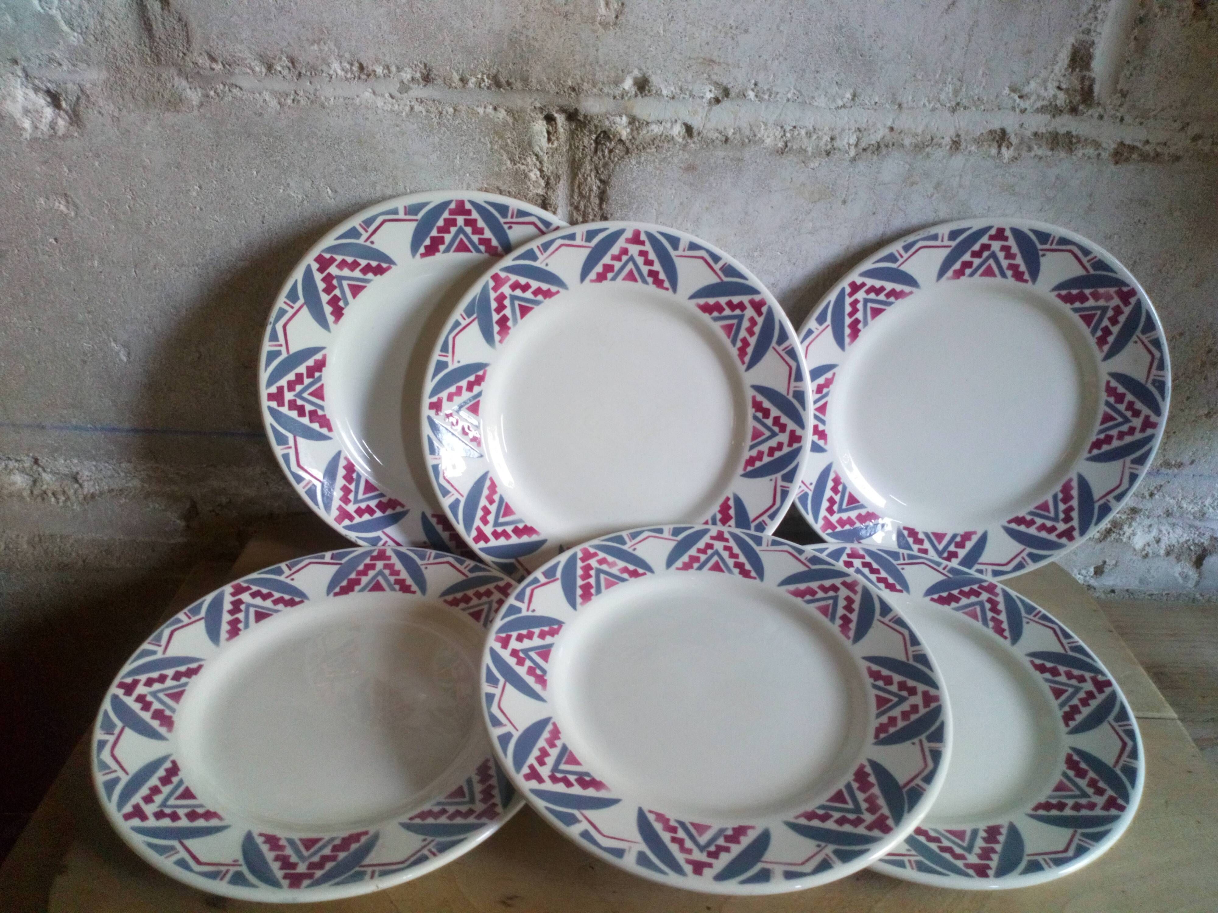 Six dessert plates in Saint-Amand service "Toulouse"