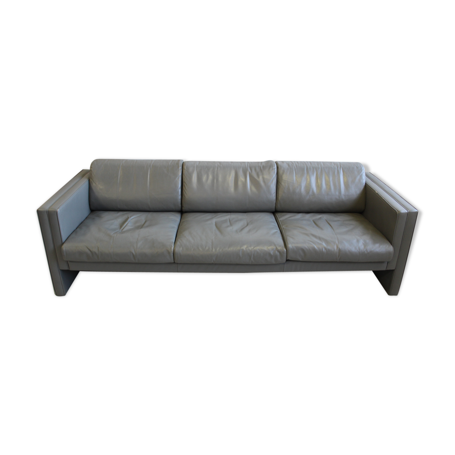 Gray leather sofa Walter Knoll, design Jürgen Lange