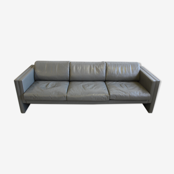 Gray leather sofa Walter Knoll, design Jürgen Lange