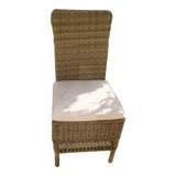 Chaise en osier et rotin