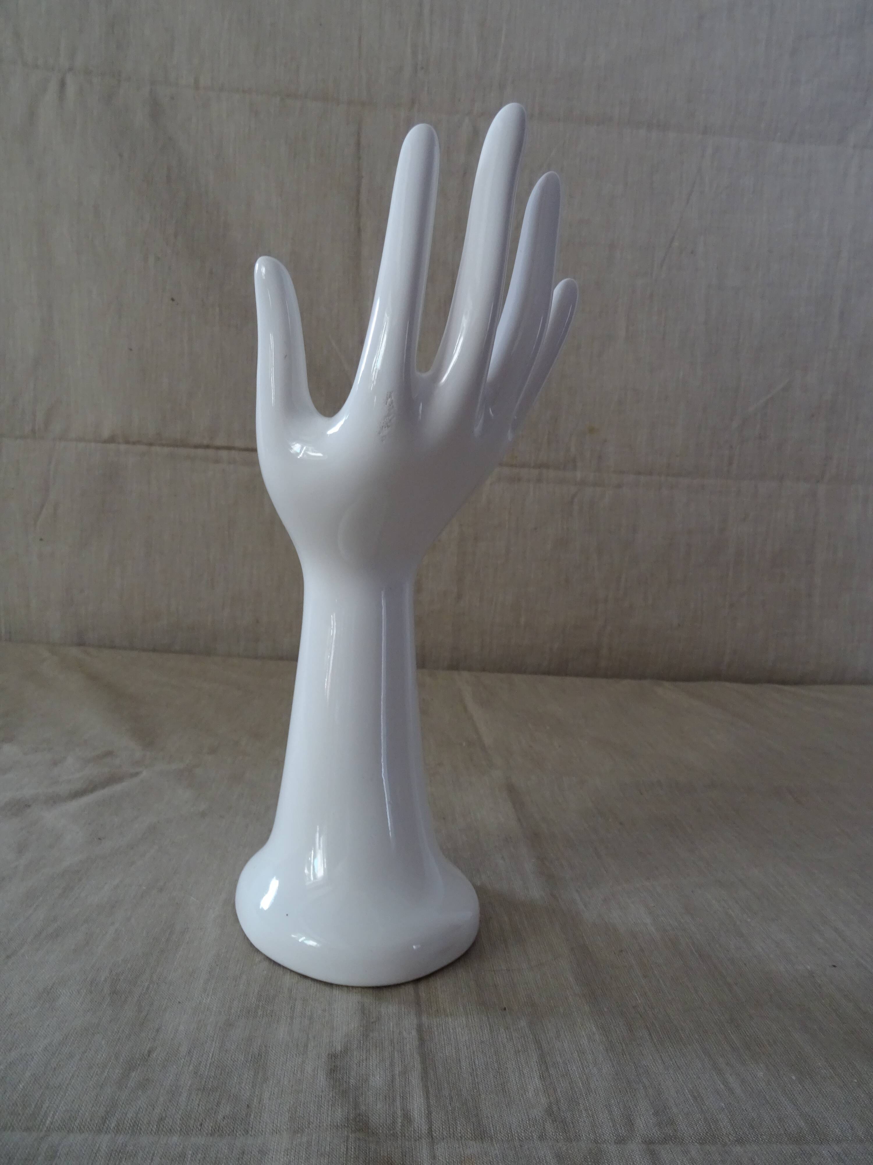 Hand flaguier faience white brand CAA vintage