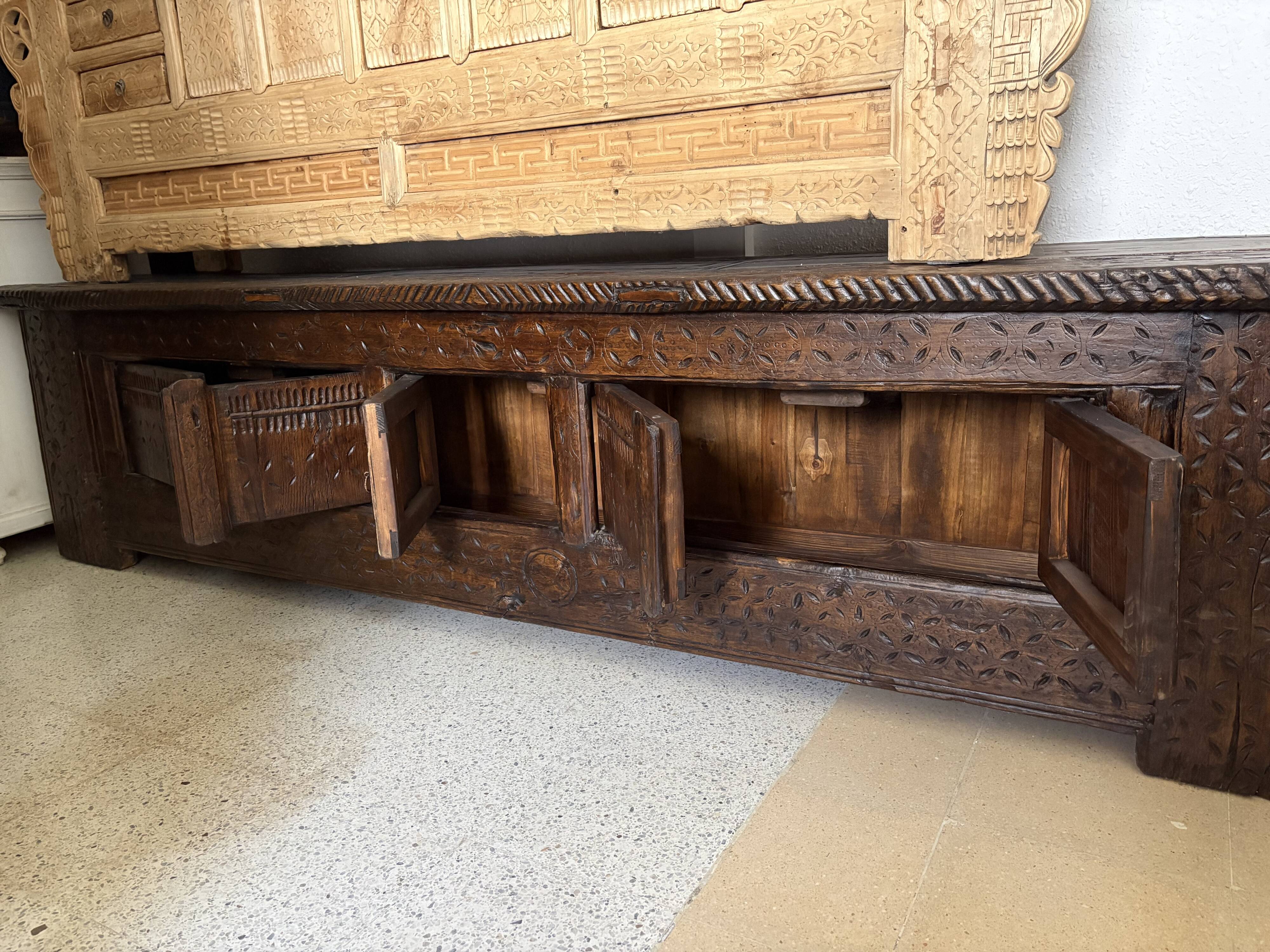 Antique enfilade carved from fir wood – China, circa 1900