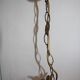 3-light flower bouquet chandelier in gilded bronze painted metal