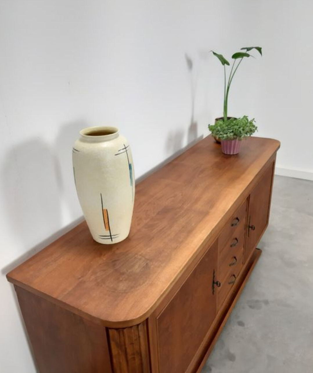 Vintage art deco wooden enfilade with drawers