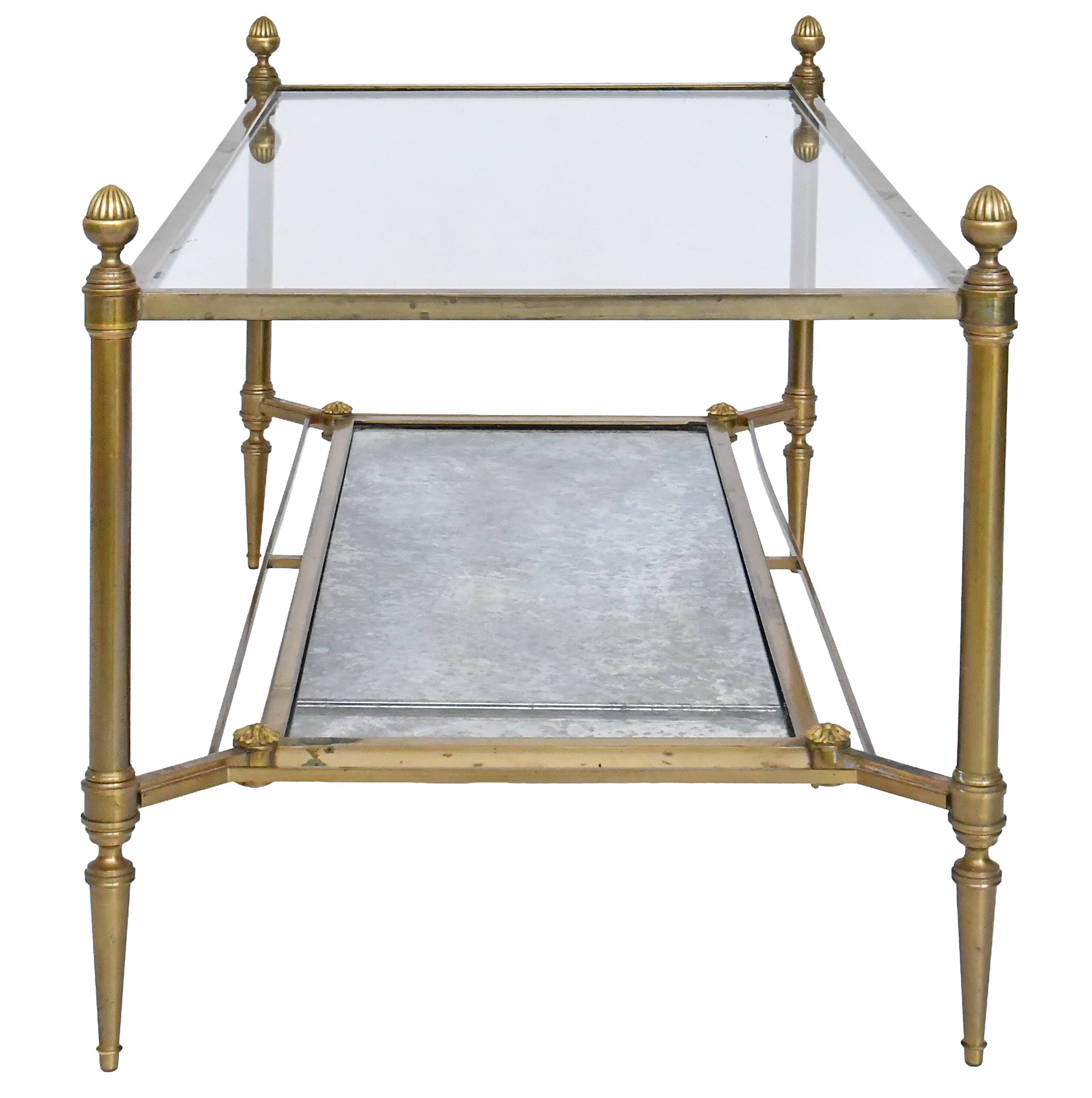 Bronze and gilded brass coffee table by Maison Jansen