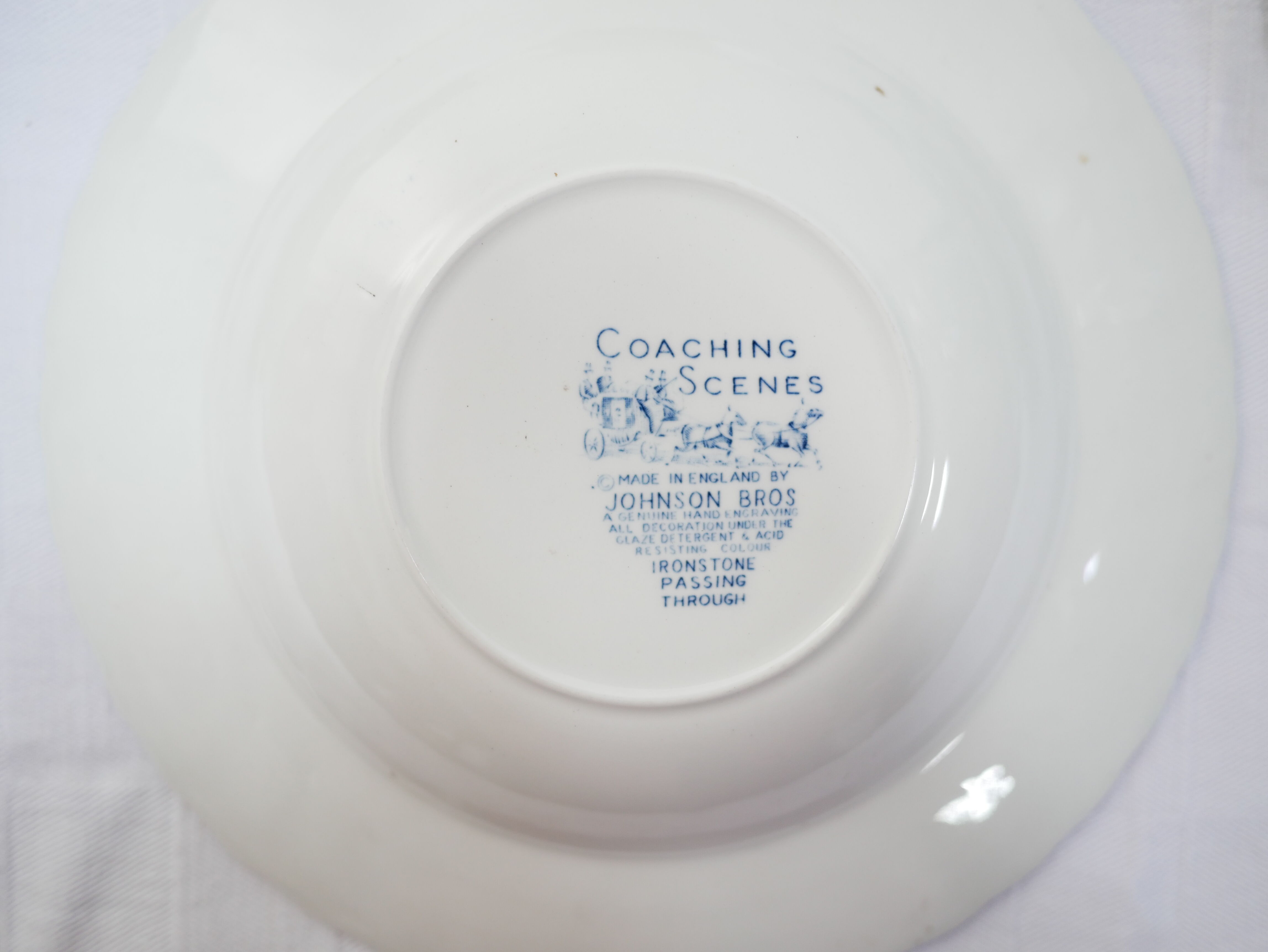 Series of 10 vintage hollow plates by Johnson Bros, made in England