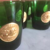 Lot de 7 verres verts italiens de byrrh