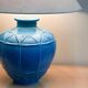 Louis Drimmer French ceramic lamp – blue glazed base, 1980s, France