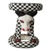 Tabouret royal Bamiléké perlé  – Assise décorative africaine - Art Africain