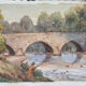 Watercolor painting "the fisherman, lively river landscape"