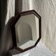 Vintage brown wooden octagonal mirror 58x48