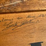 Antique chest of drawers with a grey marble top.