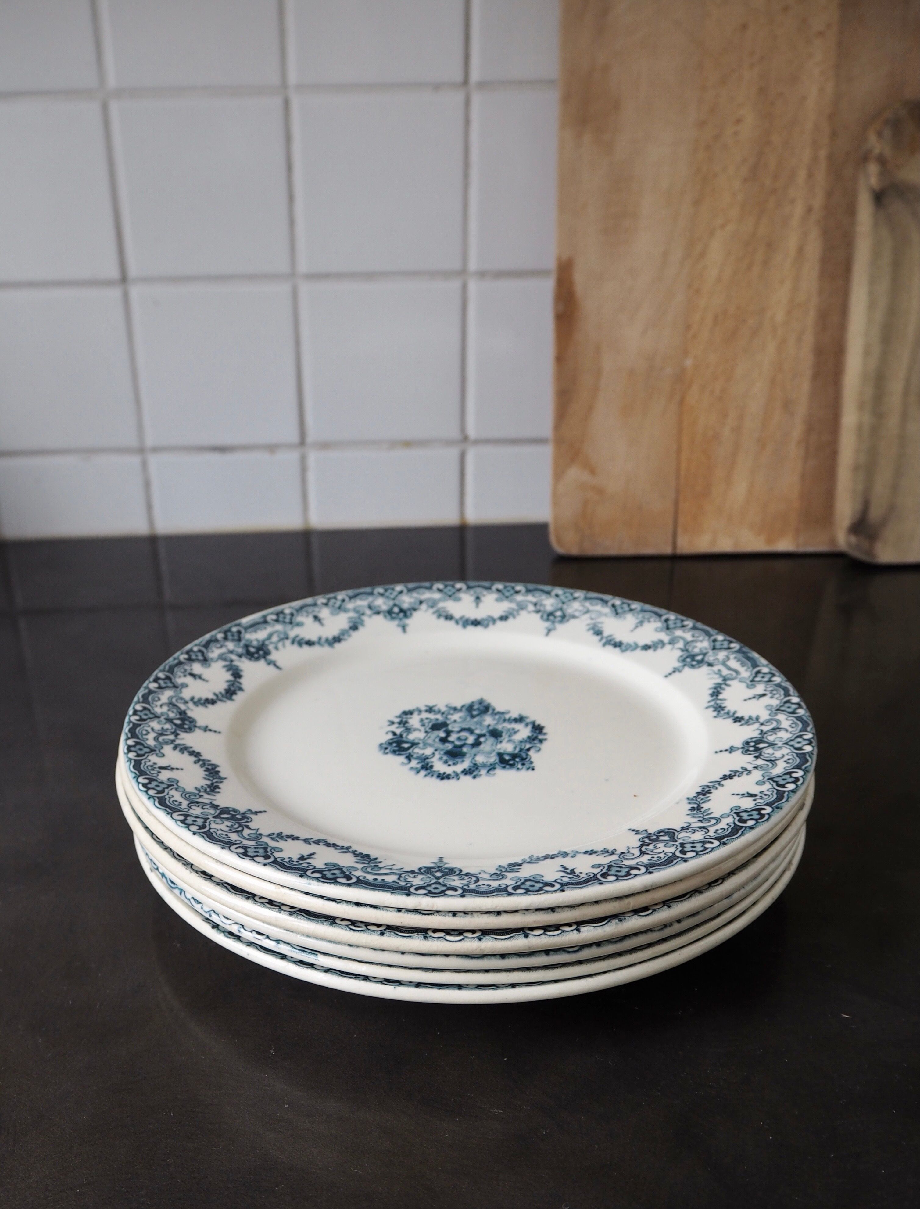 Set of 6 dinner plates Terre de Fer E. Bourgeois, Excelsior model