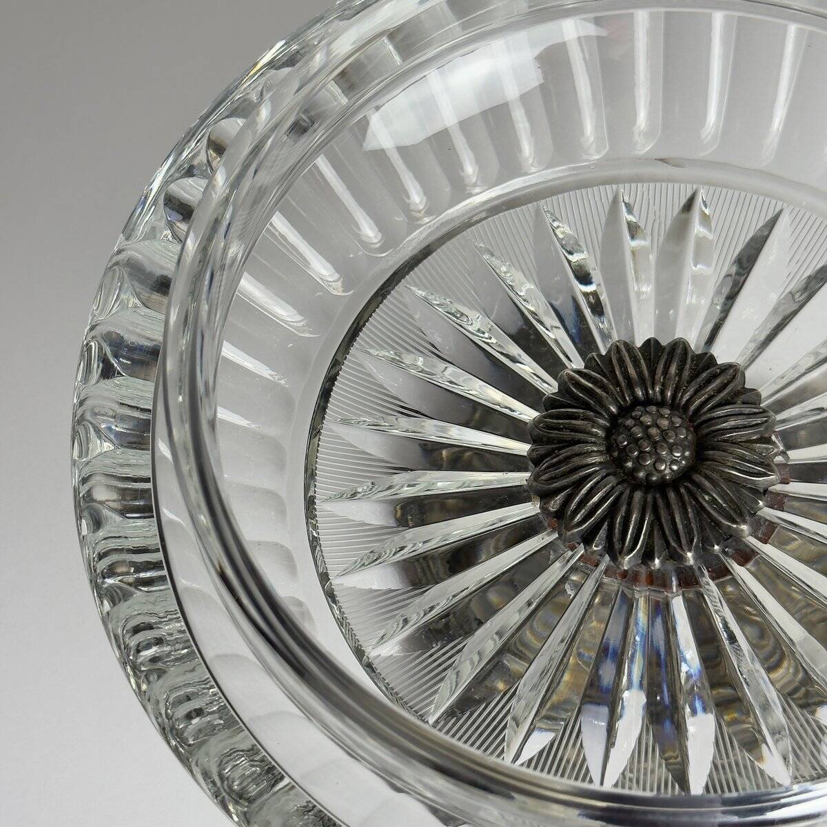 Antique glass bowl with a bronze base, Italy, 1920s