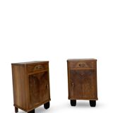 Tables de chevet italiennes élégantes de style art déco des années 1940/1950.