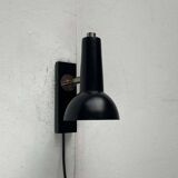 Mid-century German black minimalist wall lamp by Hustadt, 1960s.