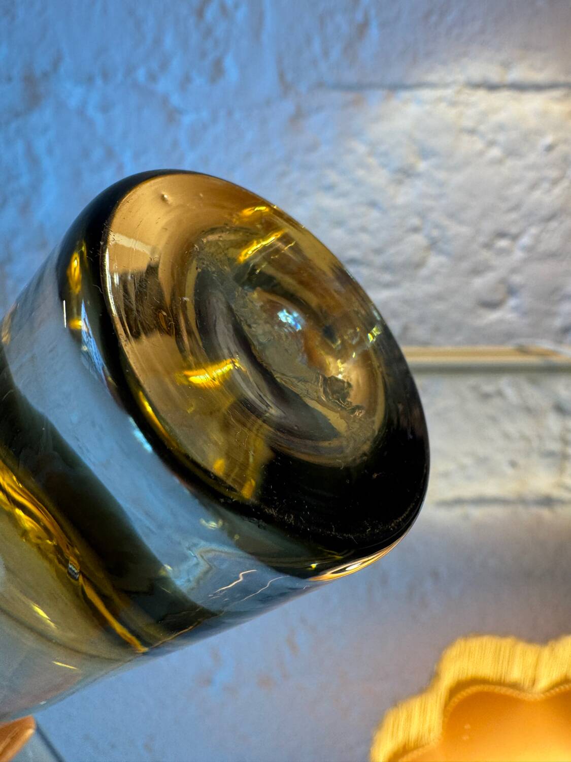 Smoked crystal water glass from the 1970s