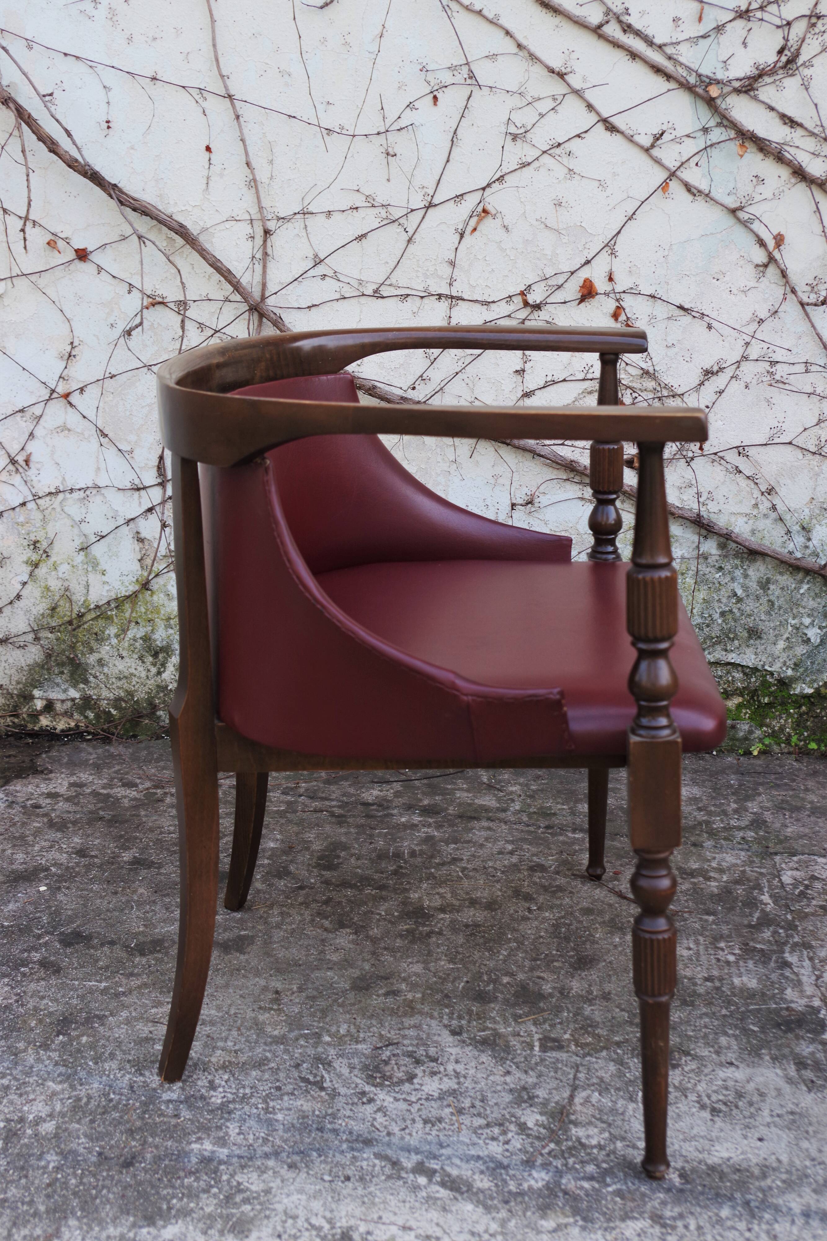Wooden office chairs, 1950s, set of 2