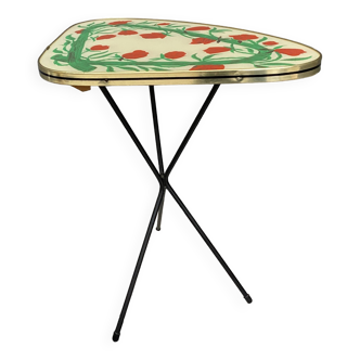 Glass flower table for Erdal 1950s tripod base