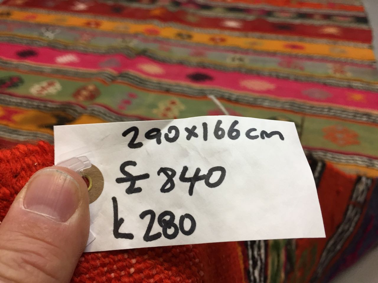 Colourful Vintage Turkish Kilim Kelim Rug 290x166 cm shabby chic wool boho Large